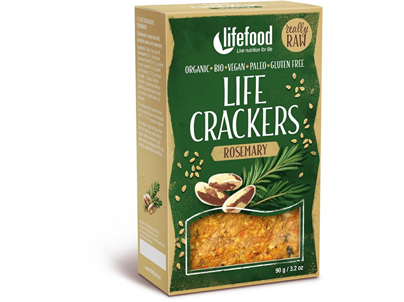 Zobrazit detail výrobku Lifefood Bio Life crackers Rozmarýnové RAW 90 g Zobrazit detail výrobku Lifefood Bio Life crackers Rozmarýnové RAW 90 g
