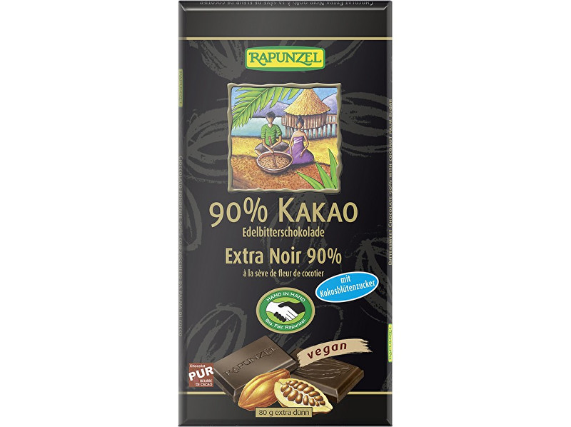Zobrazit detail výrobku Rapunzel Bio Hořká čokoláda 90% s kokosovým cukrem 80g Zobrazit detail výrobku Rapunzel Bio Hořká čokoláda 90% s kokosovým cukrem 80g