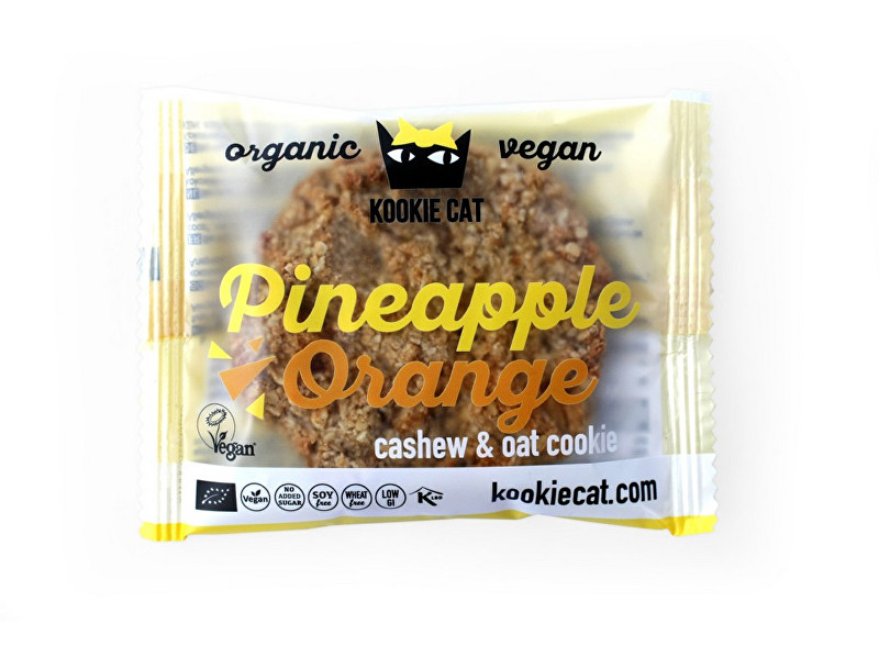 KOOCKIECAT Bio koláček ovesný bezlepkový ananas a pomeranč 50g
