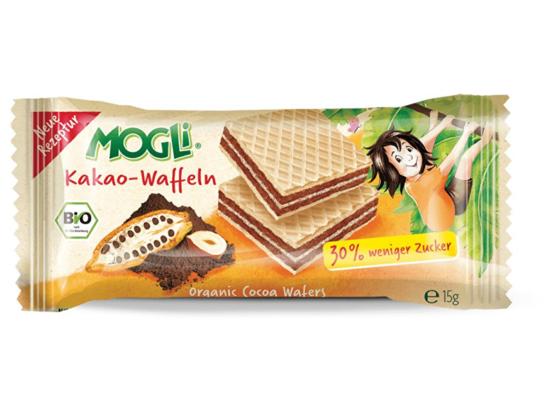 Zobrazit detail výrobku MOGLI Bio Oplatky kakaové 15g Zobrazit detail výrobku MOGLI Bio Oplatky kakaové 15g
