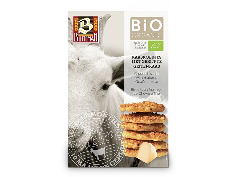 Zobrazit detail výrobku Buiteman Bio Sýrové biskvity se zralým kozím sýrem 75g Zobrazit detail výrobku Buiteman Bio Sýrové biskvity se zralým kozím sýrem 75g