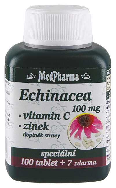 MedPharma Echinacea 100 mg + vitamín C + zinek 100 tbl. + 7 tbl. ZDARMA