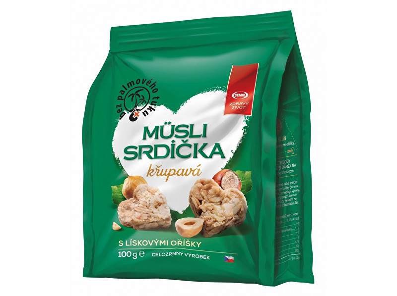 Zobrazit detail výrobku Semix Musli srdíčka křupavá s lískovými oříšky 100g Zobrazit detail výrobku Semix Musli srdíčka křupavá s lískovými oříšky 100g