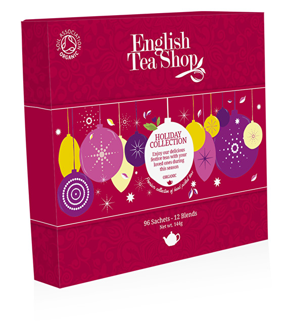 English Tea Shop Papírová kolekce 96 pyramidových sáčků - Kolekce vánoční zima Kolekce červené ozdoby