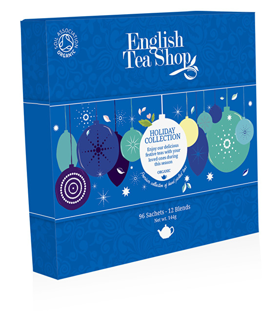 English Tea Shop Papírová kolekce 96 pyramidových sáčků - Kolekce vánoční zima Kolekce modré ozdoby
