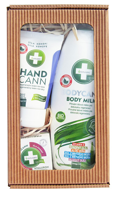 Annabis Dárkové balení Přírodní regenerace - Bodycann tělové mléko + Handcann Q10 + Cremcann Hyaluron 15 ml
