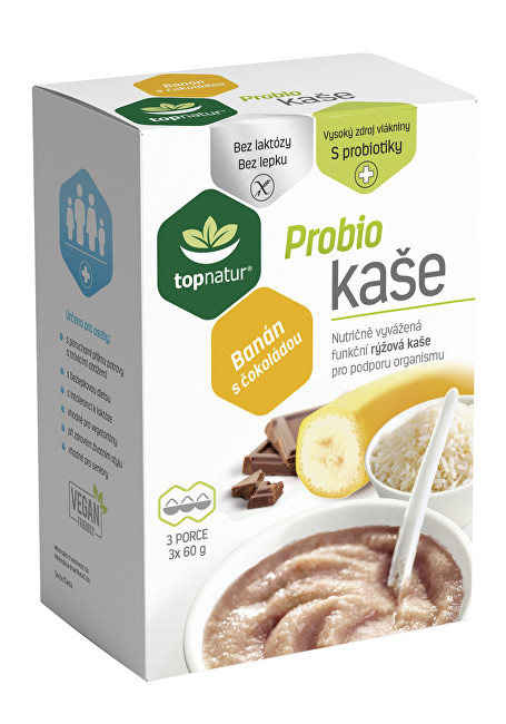 Topnatur Probio kaše banán s čokoládou 3x60g