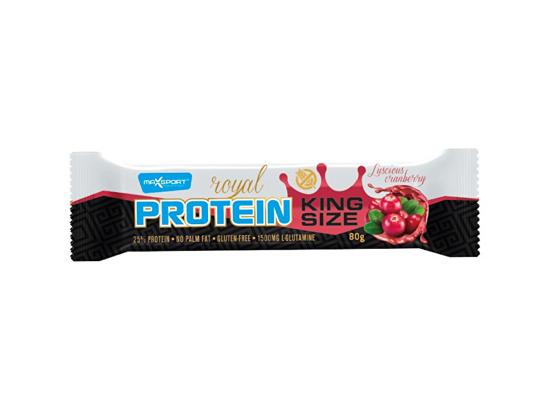 Zobrazit detail výrobku Max sport Tyčinka proteinová Royal protein Kingsize brusinka 80g, min. trv. 8.11.2018 Zobrazit detail výrobku Max sport Tyčinka proteinová Royal protein Kingsize brusinka 80g, min. trv. 8.11.2018