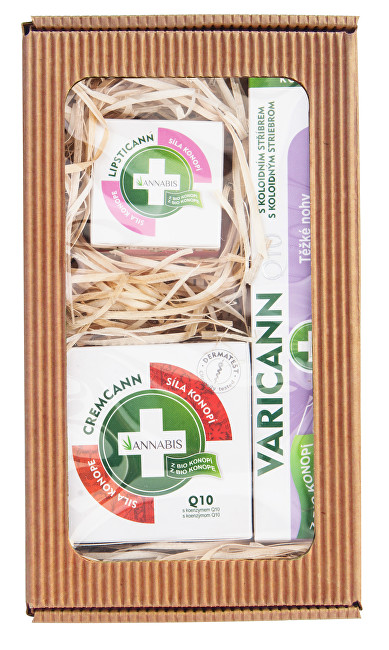 Annabis Dárkové balení pro těžké nohy - Varicann Q10 + Cremcann Q10 50 ml + Lipsticann 15 ml + Balcann 15 ml