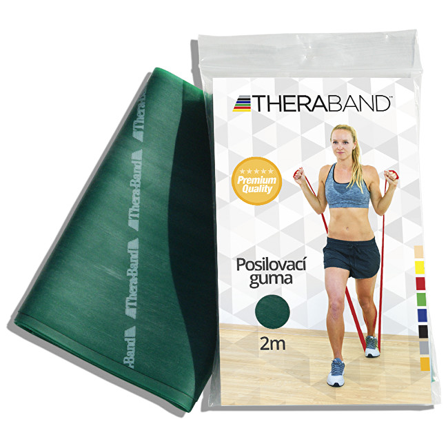 THERA-BAND posilovací guma 2 m, zelená, silná