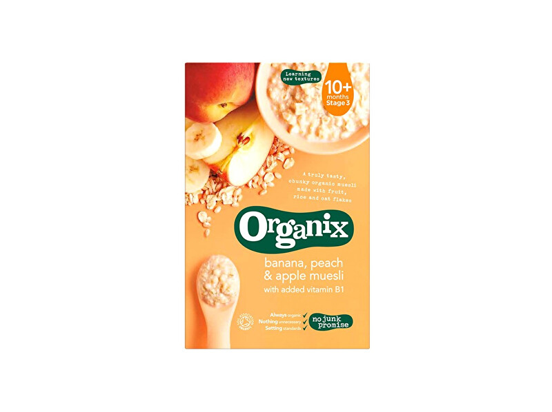 Zobrazit detail výrobku Organix Bio muesli s banány, broskvemi a jablky 200g Zobrazit detail výrobku Organix Bio muesli s banány, broskvemi a jablky 200g