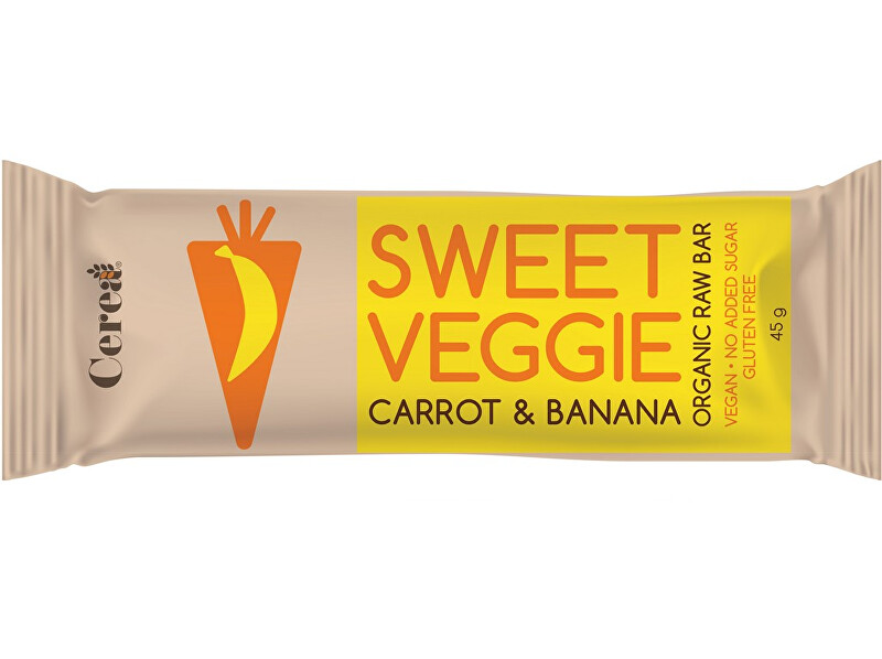 Zobrazit detail výrobku Cerea Bio tyčinka SWEET VEGGIE Mrkev & Banán raw 45g Zobrazit detail výrobku Cerea Bio tyčinka SWEET VEGGIE Mrkev & Banán raw 45g