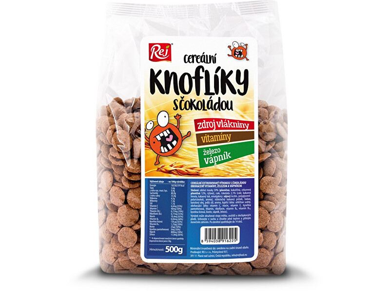 Zobrazit detail výrobku Rej Cereální penízky s čokoládou, vitaminy, Fe a Ca 500g Zobrazit detail výrobku Rej Cereální penízky s čokoládou, vitaminy, Fe a Ca 500g