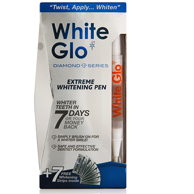 White Glo Diamond Series bělící pero + 7 bělících pásků na zuby