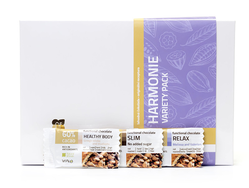 Vitalo Harmonie - variety pack - funkční čokolády 75 g (3 x 5 ks)