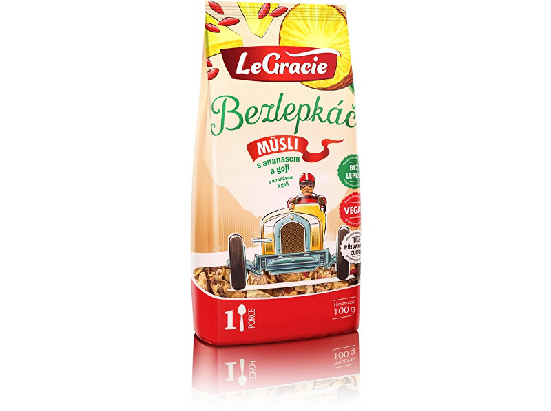 Zobrazit detail výrobku LeGracie Müsli Bezlepkáč ananas a goji 80g Zobrazit detail výrobku LeGracie Müsli Bezlepkáč ananas a goji 80g
