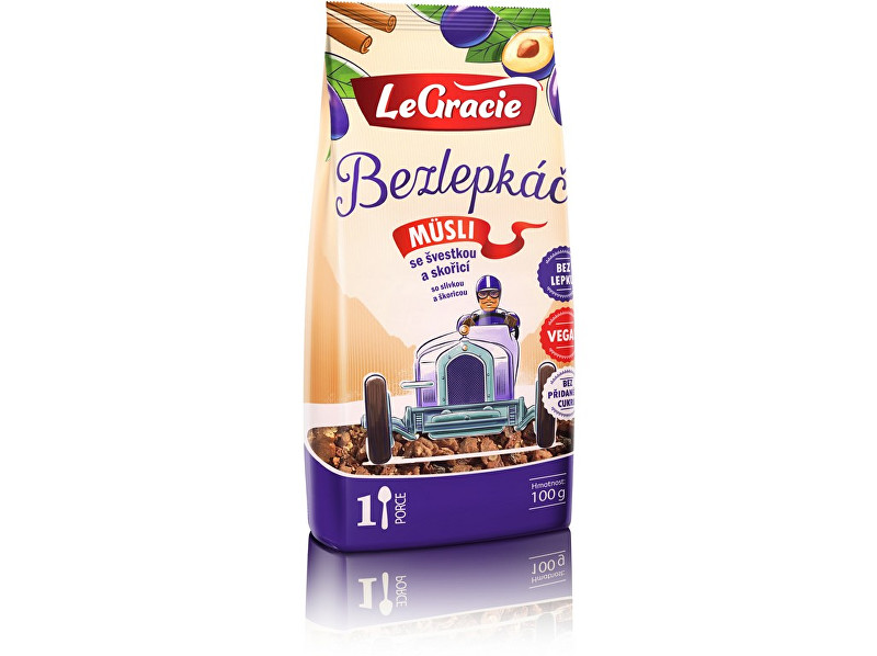 Zobrazit detail výrobku LeGracie Müsli Bezlepkáč švestka a skořice 80g Zobrazit detail výrobku LeGracie Müsli Bezlepkáč švestka a skořice 80g