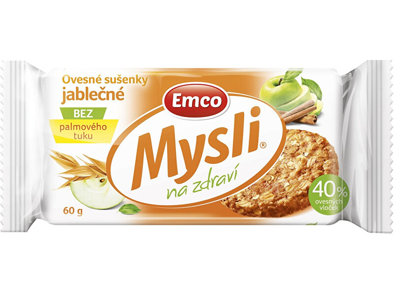 Zobrazit detail výrobku EMCO Mysli Ovesné sušenky jablečné 60g Zobrazit detail výrobku EMCO Mysli Ovesné sušenky jablečné 60g