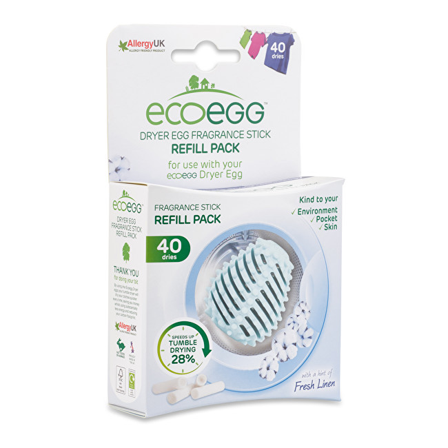 Ecoegg Náplň do vajíčka do sušičky prádla s vůní svěží bavlny 4 ks