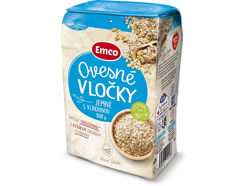Zobrazit detail výrobku EMCO Ovesné vločky jemné s vlákninou 500g Zobrazit detail výrobku EMCO Ovesné vločky jemné s vlákninou 500g