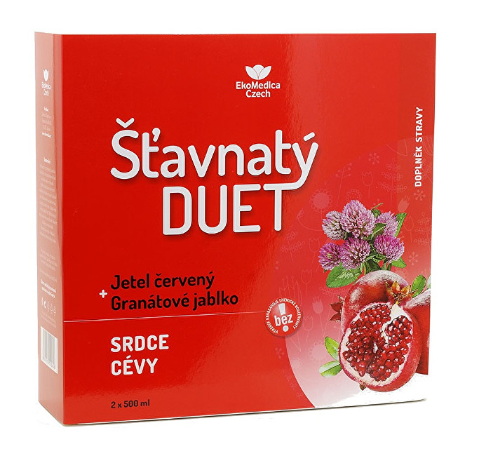 EkoMedica Czech Šťavnatý duet červený jetel + granátové jablko 2 x 500 ml