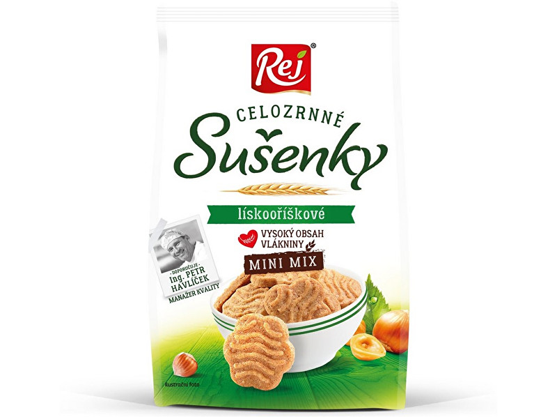 Zobrazit detail výrobku Rej Sušenky celozrnný mix lískooříškové 190g Zobrazit detail výrobku Rej Sušenky celozrnný mix lískooříškové 190g