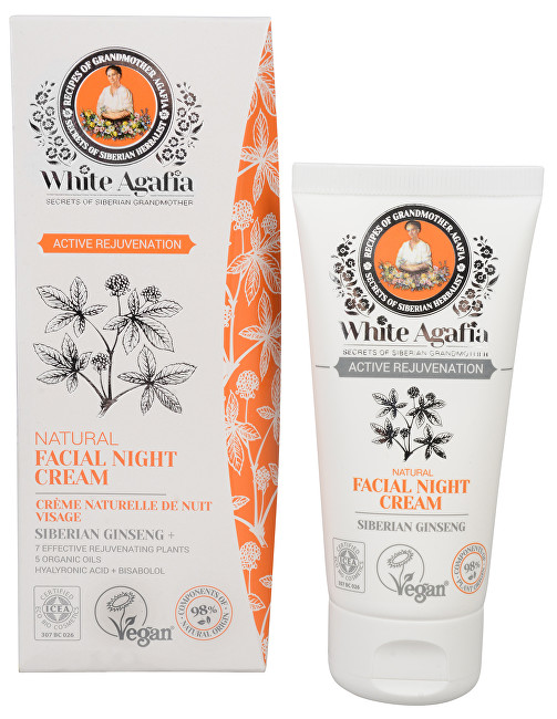 Babushka Agafia White Agafia Active Rejuvenation přírodní noční pleťový krém 50+ 50 ml
