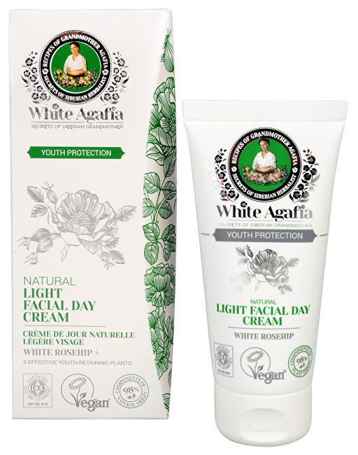 Babushka Agafia White Agafia Youth Protection přírodní denní pleťový krém do 35 let 50 ml - SLEVA - poškozená krabička