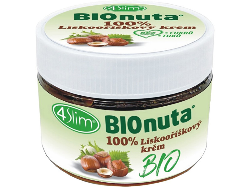 Zobrazit detail výrobku 4Slim Bio Bionuta 100% lískooříškový krém 250g Zobrazit detail výrobku 4Slim Bio Bionuta 100% lískooříškový krém 250g
