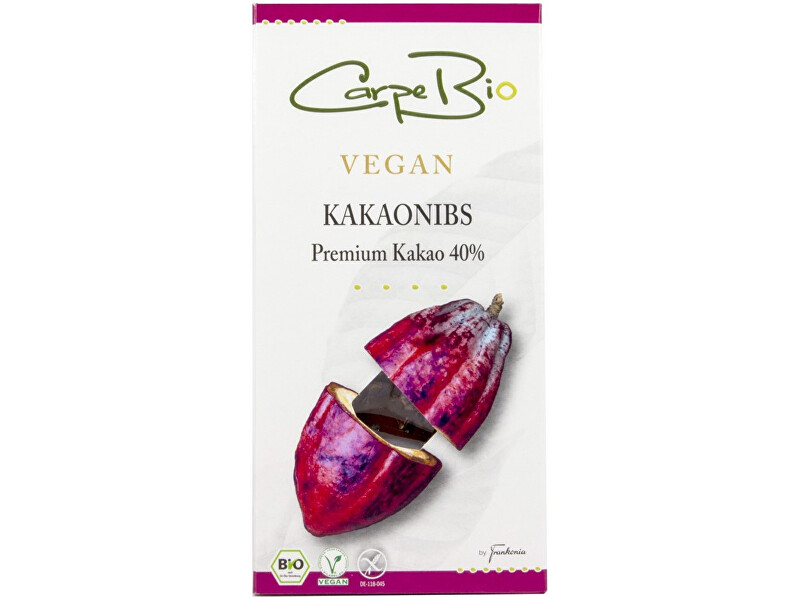 Zobrazit detail výrobku FRANKONIA Bio Carpe čokoláda s kakaovými kousky 40% 100g Zobrazit detail výrobku FRANKONIA Bio Carpe čokoláda s kakaovými kousky 40% 100g