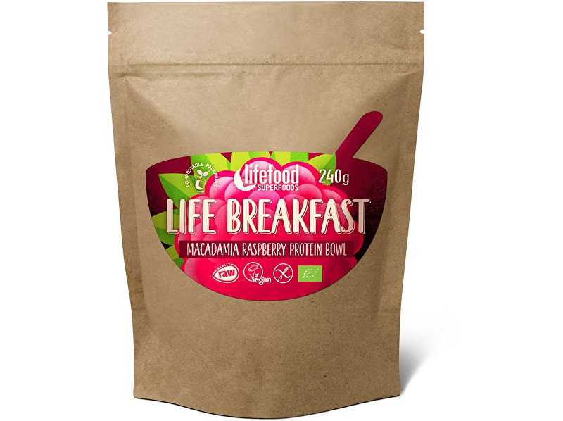 Lifefood Bio Life breakfast Kaše malinová s makadamiemi 300g