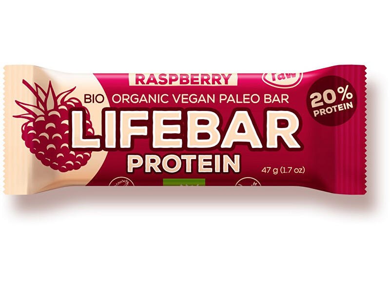 Zobrazit detail výrobku Lifefood Bio tyčinka Lifebar protein malinová 47g Zobrazit detail výrobku Lifefood Bio tyčinka Lifebar protein malinová 47g