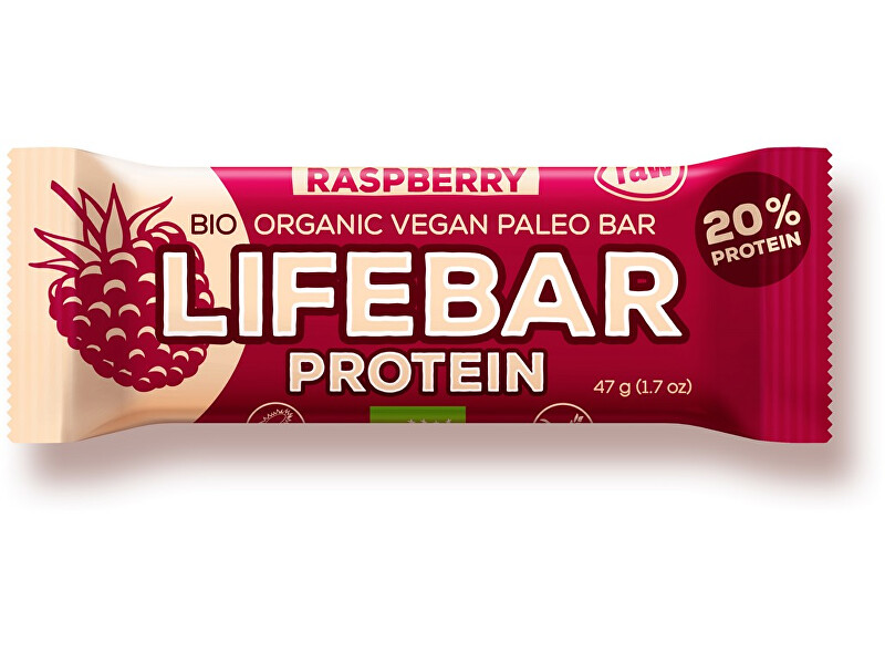 Lifefood Bio tyčinka Lifebar protein malinová 47g