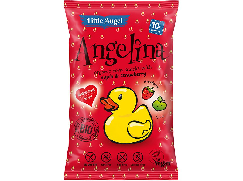 Little Angel Bio Snack kukuřičný Angelina jablko jahoda 30g