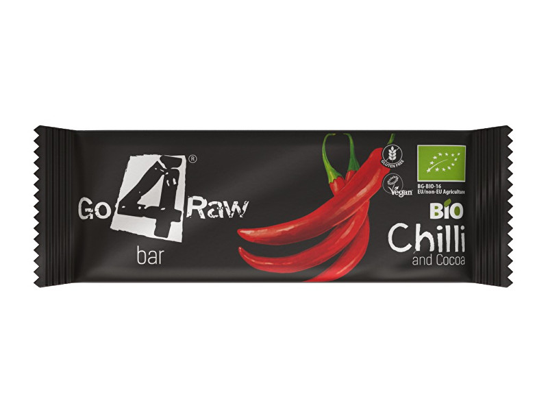 Zobrazit detail výrobku GO4RAW Bio tyčinka CHILLI&COCOA 25g Zobrazit detail výrobku GO4RAW Bio tyčinka CHILLI&COCOA 25g
