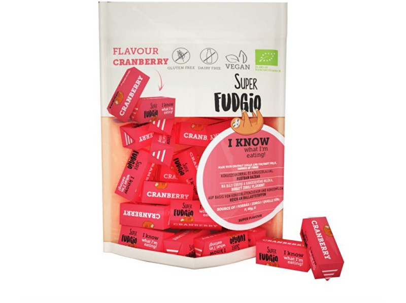 Zobrazit detail výrobku Super Fudgio Bio Veganské karamely - brusinka 150g Zobrazit detail výrobku Super Fudgio Bio Veganské karamely - brusinka 150g