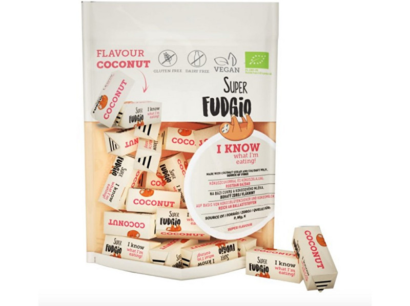 Zobrazit detail výrobku Super Fudgio Bio Veganské karamely - kokos 150g Zobrazit detail výrobku Super Fudgio Bio Veganské karamely - kokos 150g