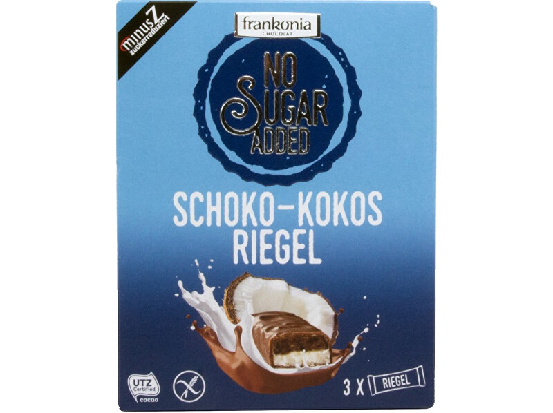 Zobrazit detail výrobku FRANKONIA Čokoládovo-kokosová tyčinka bez přidaného cukru 100g Zobrazit detail výrobku FRANKONIA Čokoládovo-kokosová tyčinka bez přidaného cukru 100g
