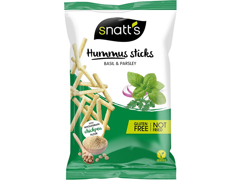 Zobrazit detail výrobku Snatt´s Hummus sticks bazalka, petržel 85g Zobrazit detail výrobku Snatt´s Hummus sticks bazalka, petržel 85g