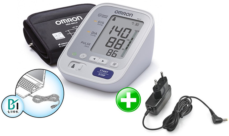 Omron Tonometr M3 IT s USB připojením na internet + adaptér