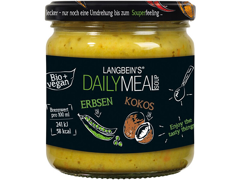 Zobrazit detail výrobku Daily Meal Bio polévka hrachová s kokosovým mlékem 350ml Zobrazit detail výrobku Daily Meal Bio polévka hrachová s kokosovým mlékem 350ml