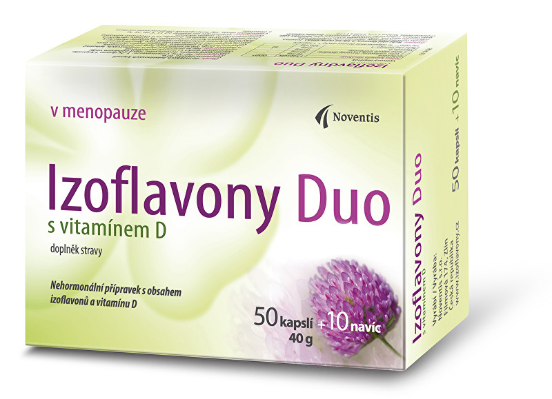 Noventis Izoflavony Duo s vitamínem D 50 kapslí + 10 navíc