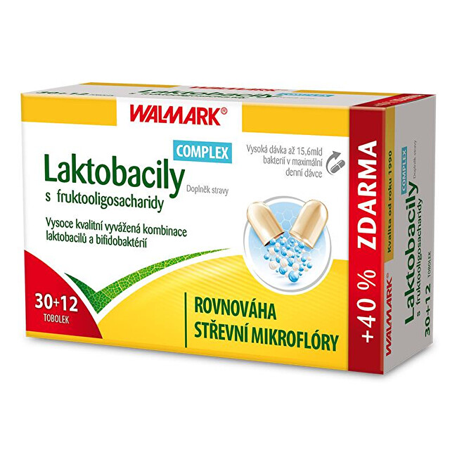 Walmark Laktobacily Complex s fruktooligosacharidy 30 tob. + 12 tob. ZDARMA