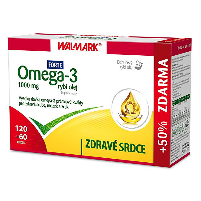 Zobrazit detail výrobku Walmark Omega 3 rybí olej Forte 120 tob. + 60 tob. ZDARMA Zobrazit detail výrobku Walmark Omega 3 rybí olej Forte 120 tob. + 60 tob. ZDARMA