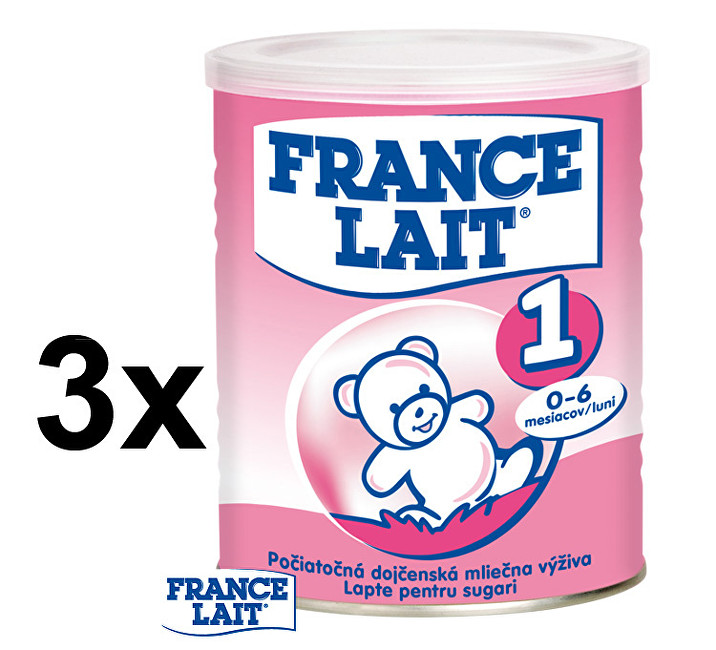 France Lait Počáteční mléčná kojenecká výživa 0 - 6 měsíců 3 x 400 g