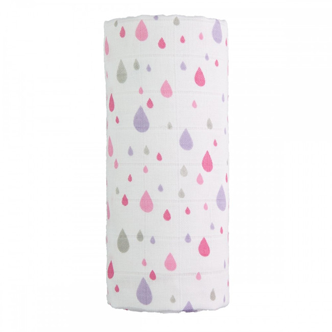 T-tomi Velká bavlněná TETRA osuška 120 x 120 cm Pink drops / růžové kapky