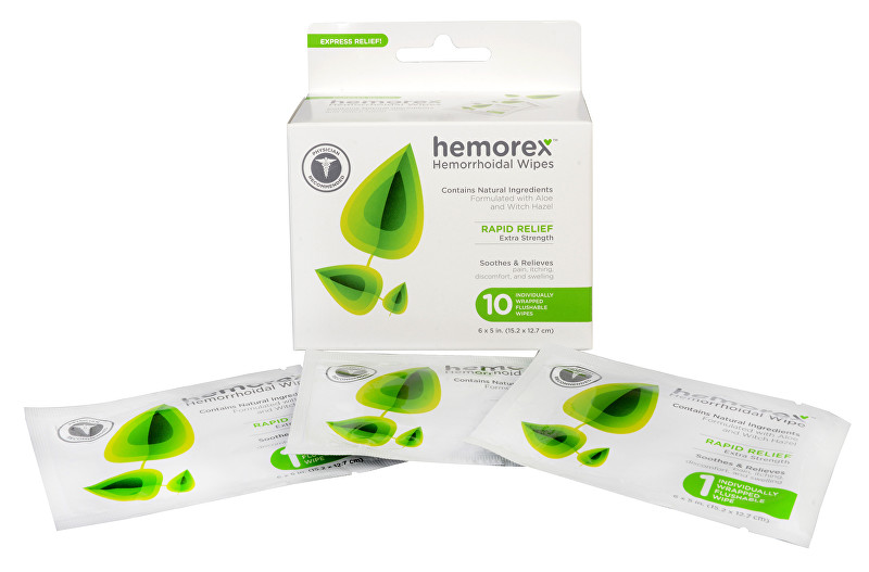 Hemorex Vlhčené ubrousky na hemoroidy 10 ks