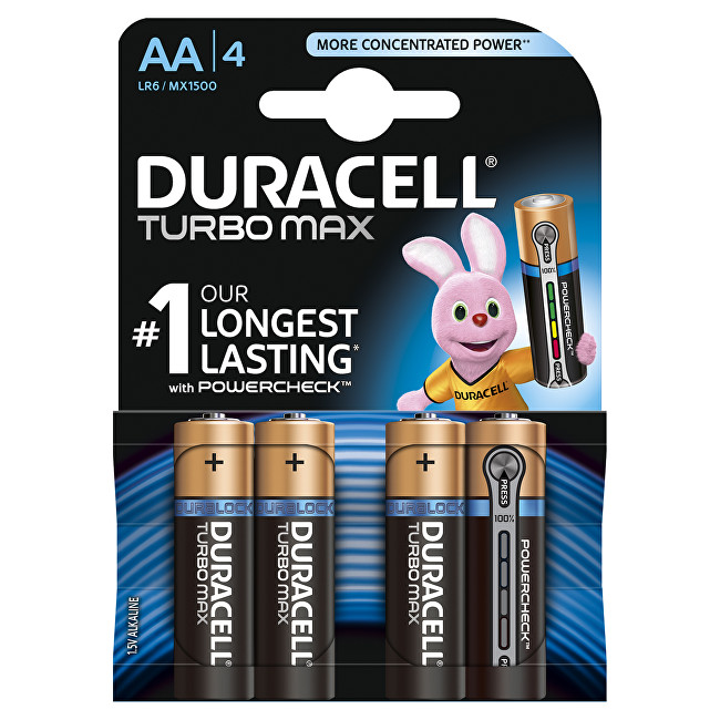 Duracell Baterie Turbo MAX AA 1500 K4 Duralock
