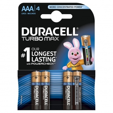 Duracell Baterie Turbo MAX AAA 2400 K4 Duralock