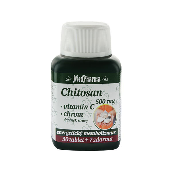MedPharma Chitosan 500 mg + vitamín C + chrom 30 tbl. + 7 tbl. ZDARMA